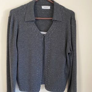 Lord and Taylor - gray wool cardigan 2 piece set